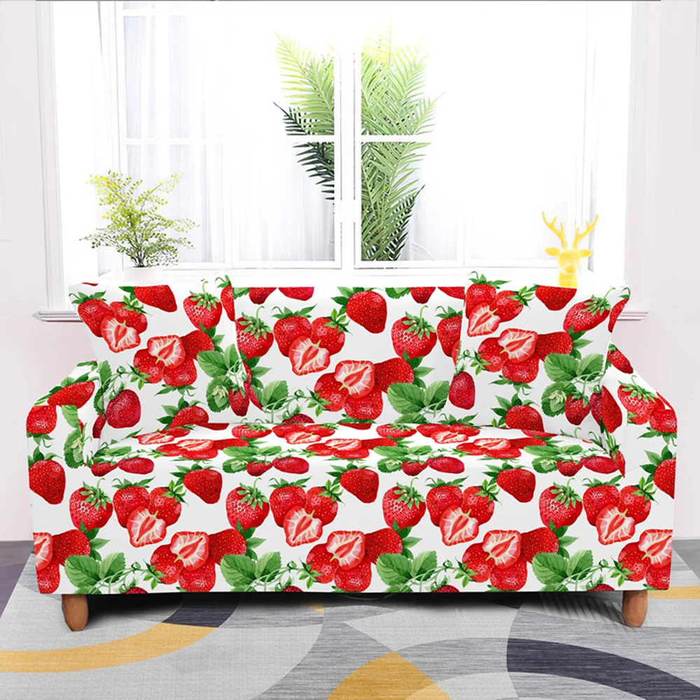 

Fruit 1/2/3/4/ Seat Elastic Slipcovers Lemon Sofa Cover Polyester Couch Covers For Living Room Stretch Sofas Towel Customize