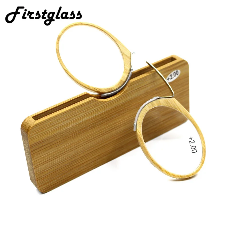 Пандер 2019 бамбуковые очки с клипсой для носа мини легкие чтения Чехол