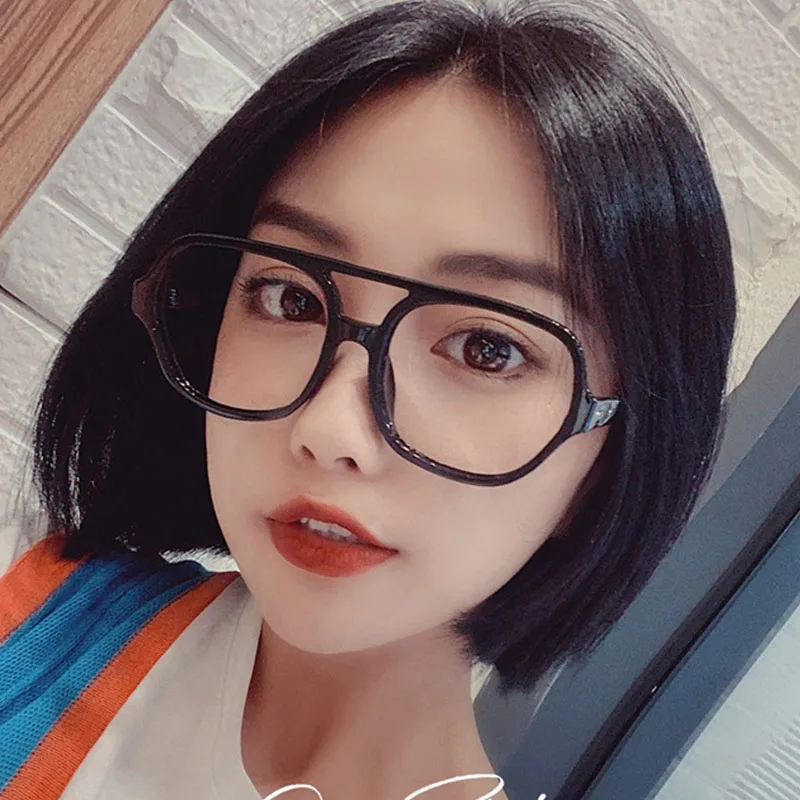 

Double Beam Frame Optical Glasses Anti Blue Light Clear Eyeglasses Women Men Computer Eyewear Oversize Oculos Feminino