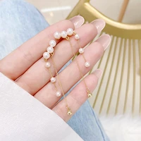 ydl korea trendy long tassels simple temperament pearl ear stud for women wedding exquisite luxury fashion earrings noble gift