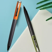 high quality metal ballpoint pen luxury black clip rollerball pen 0 7mm black ink refill office school stationery gift