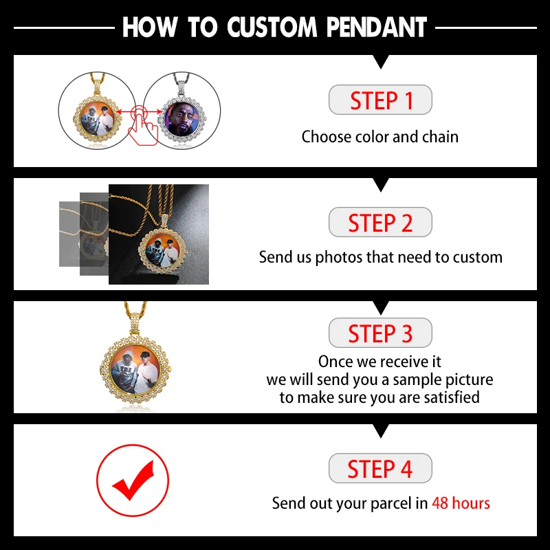 Хип-хоп сделанное на заказ фото округлое ожерелье и кулон для мужчин ювелирные