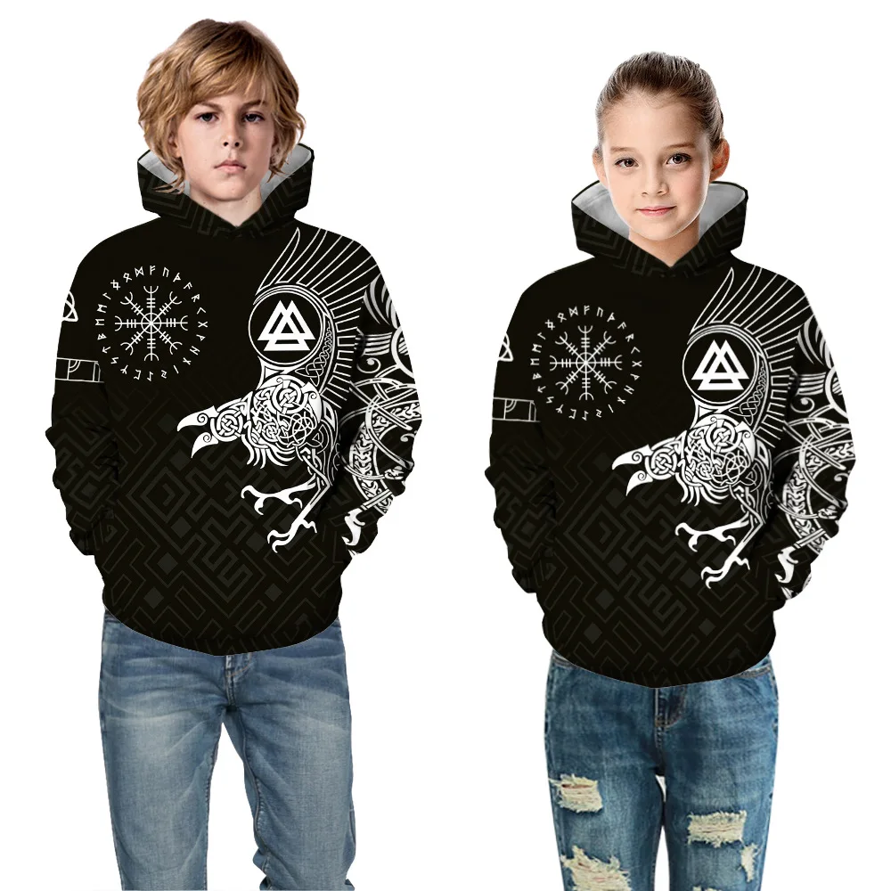 Autumn Winter Children's Hoodies Coat 3D Printed Kids Sweatshirts Child Teen Sport Tops Sportwear 5-14y Boy Girls Hooded Sweats