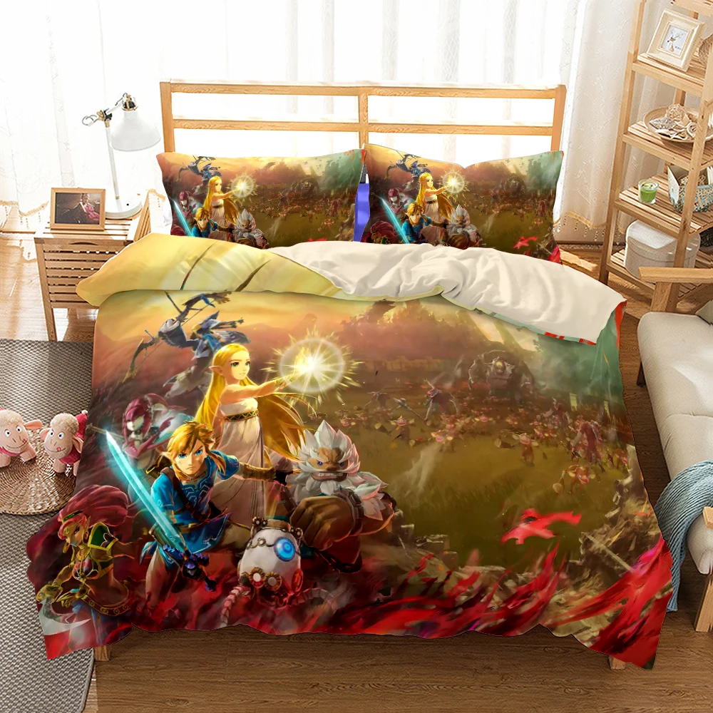 

link game hero children duvet cover set king queen double full twin single size bed linen set