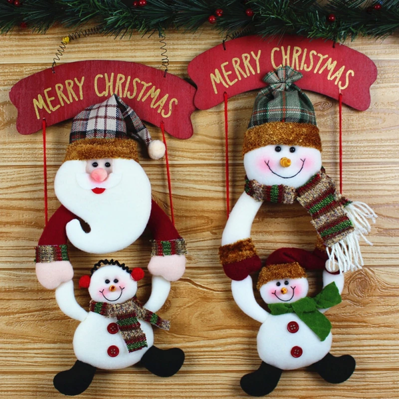 

1pcs Happy New Year Christmas Ornaments Christmas Window Doors Hanging Dolls Pendants Xmas Tree Navidad Gifts Decor 2022