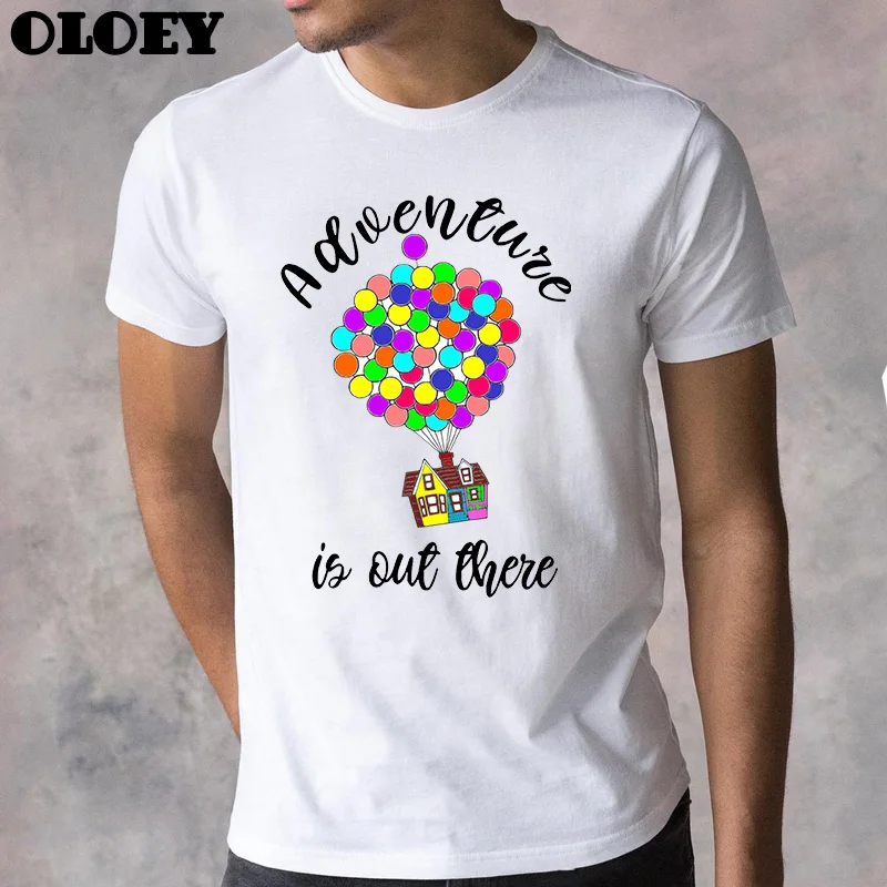 

Summer T-shirts Men 2020 Adventure Is Out There Aesthetic Graphic Cotton T shirts Fashion Print Tshirt Harajuku Street Tops Tees