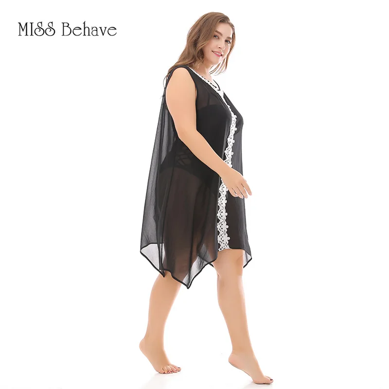 Новое летнее мини платье размера плюс для женщин свободное повседневное Черное