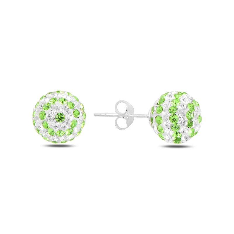 

Silverlina Silver Ball Crystal Stone Earrings
