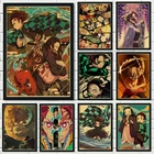 Постер Kamado Tanjirou Agatsuma Zenitsu с изображением рассекающего демонов: киметасу no Yaiba, новые ретро постеры, аниме, HD наклейки на стену, Картина на холсте