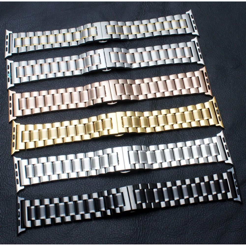 

Stainless Steel strap For Apple watch band 44 mm 42mm Butterfly Metal Link bracelet band iWatch series 5 4 3 2 38 40 42 44mm