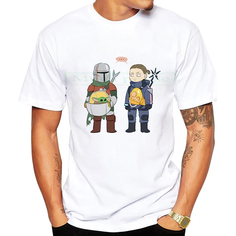 Футболка Мандалорская йода винтажная Мужская хлопковая футболка большого