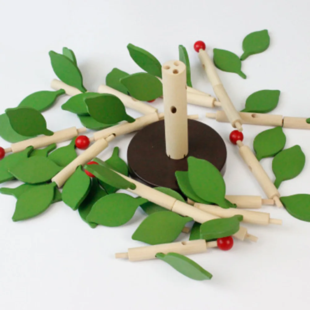 DIY измельчительный блок в собранном виде дерево зеленые листья здания Монтессори