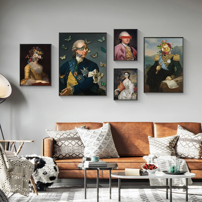 

Surrealism Retro Portrait Art Exhibition Poster Abstract Figure Canvas Painting Prints Wall Picture for Living Room Home Decor