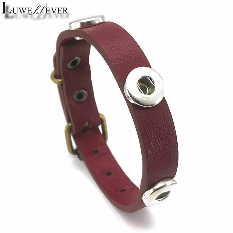 Браслет женский из натуральной кожи с кнопками 12/18 мм|Браслеты шармами| |