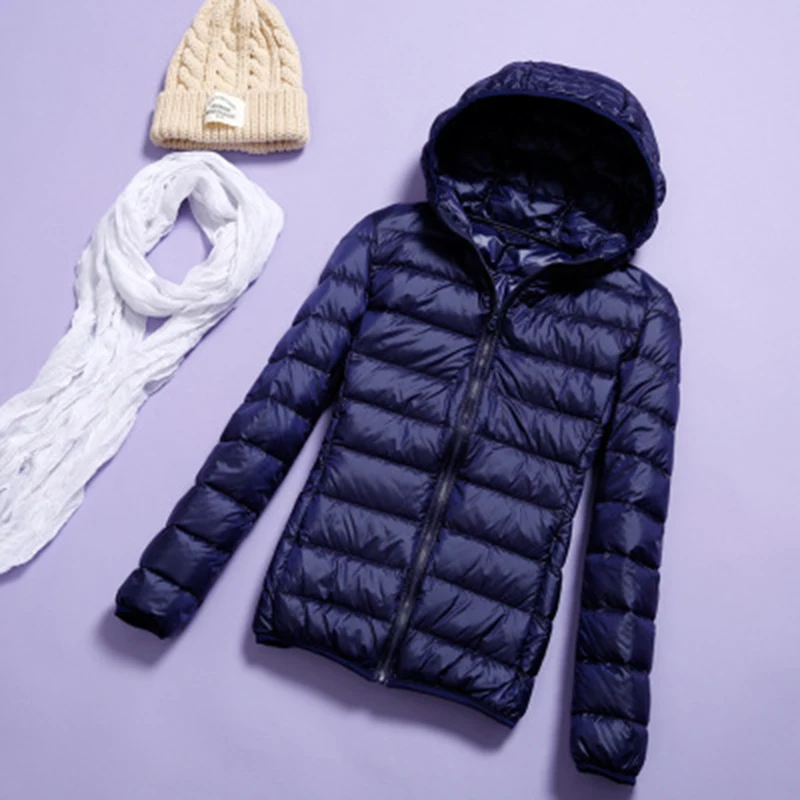 2019 осенне зимние женские куртки с капюшоном легкие ультратонкие Модные тонкие