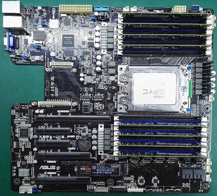 Материнская плата KRPA-U16 EPYC 2 поколения поддерживает один процессор ROME 7742/7702 |
