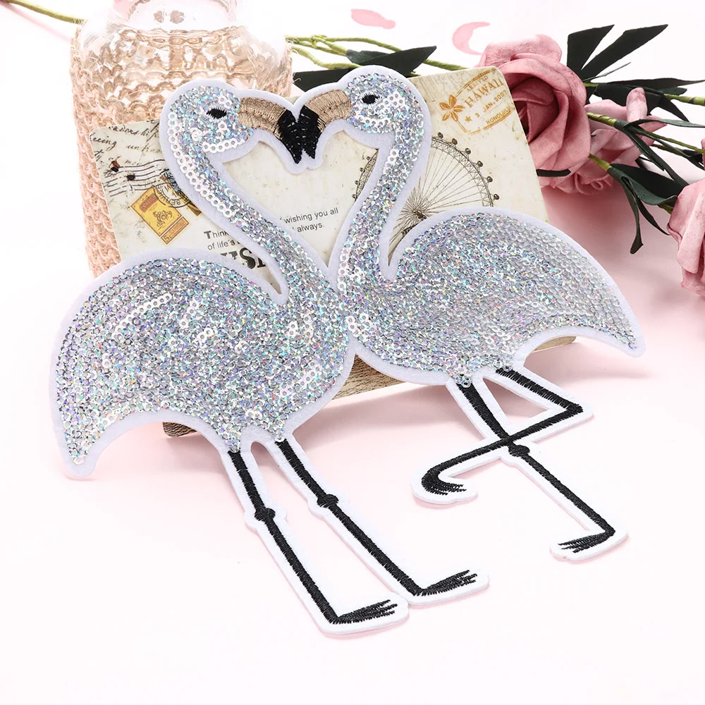 1 шт. Новый Фламинго блестки патч пришить одежду свитер футболка вышитые