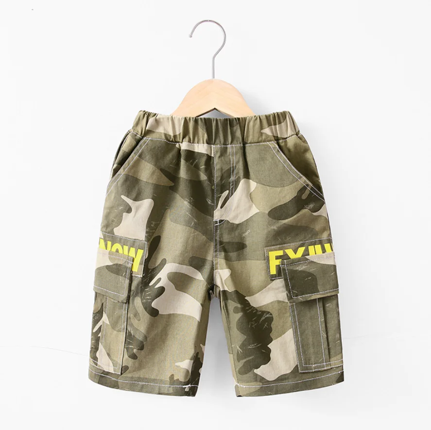 

Children's Camouflage Overalls Shorts Korean Version Of The Big Boys Summer Casual Pants Children's Five-Point Shorts