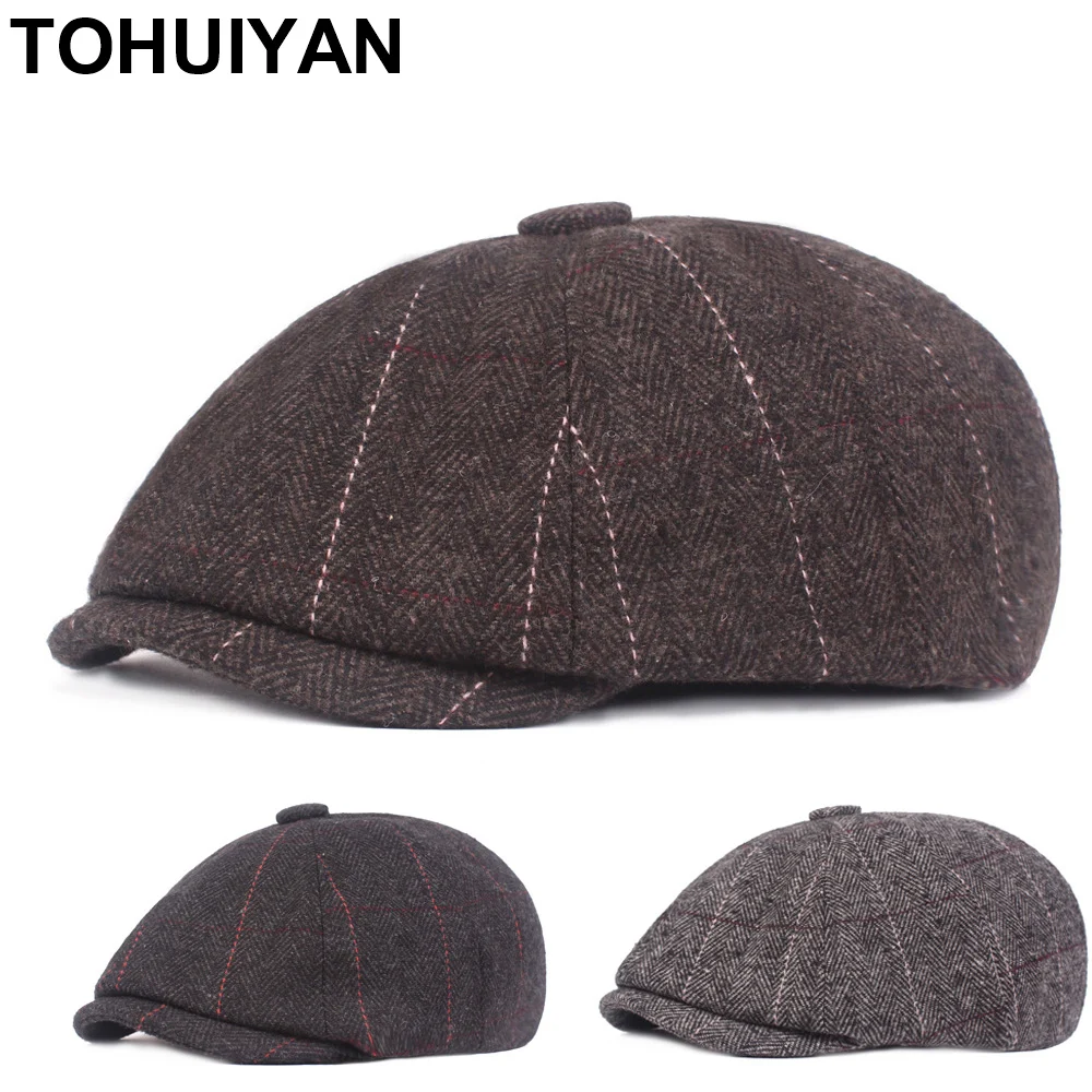 Кепка газетчика Классическая для мужчин восемь панелей восьмиугольный