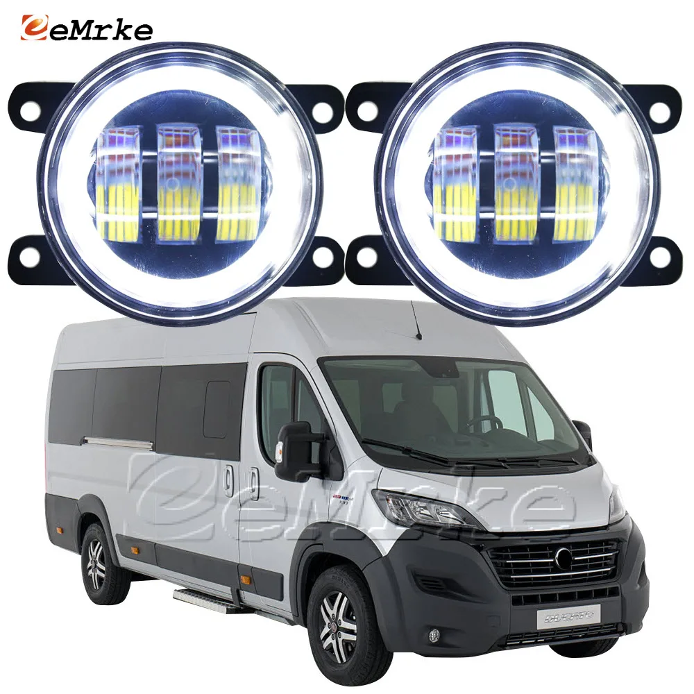 

2X Автомобильные светодиодные ангельские глазки DRL поворотники фары Противотуманные фары в сборе для Fiat Ducato 290/295 E-Ducato 2014-2018 2019 2020