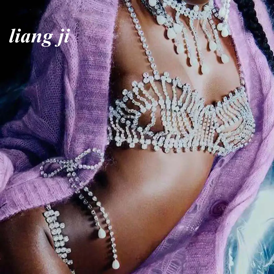 Сексуальная цепочка для тела с кристаллами бюстгальтер цепочкой на груди бикини