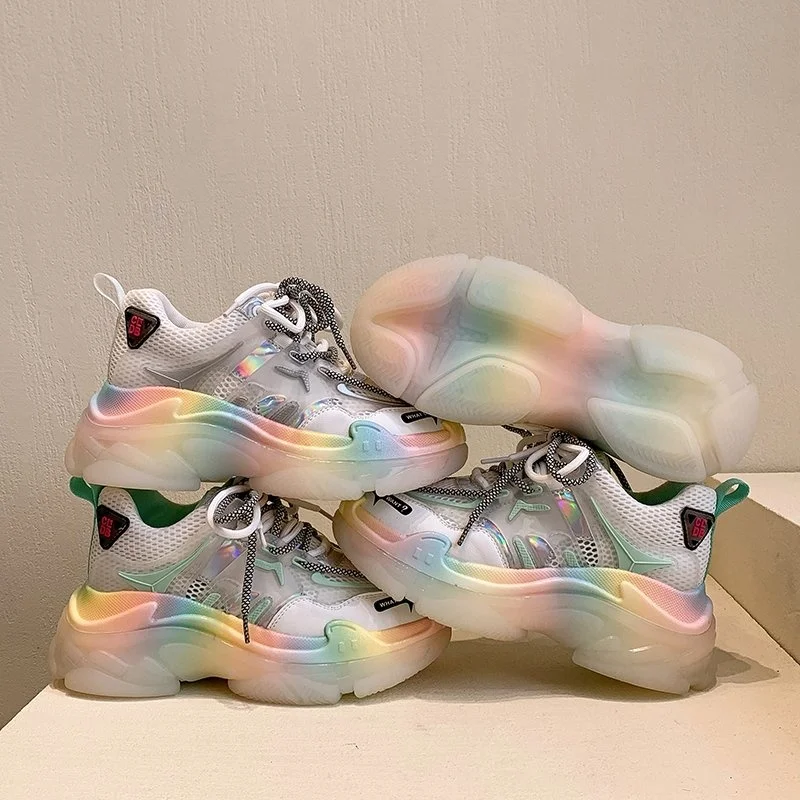 

2021 Platform Sneakers Woman Casual Chunky Shoes Fashion Colorful Thick Bottom Ladies Trainers Basket Femme Designer Shoes Women