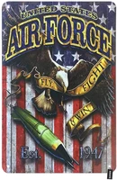 united states air force tin sign eagle with rocket on american flag vintage metal tin signs for men women wall art decor