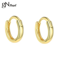 gn pearl stud hoop earrings classic for women birthday party celebration gift for girls female simple gold color round circle