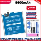 Аккумулятор LOSONCOER B2PZM100, 5600 мА  ч, для HTC Alpine, U Play, U Play TD-LTE, U Play TD-LTE, Dual SIM U-2u, 35H00270-00M, аккумулятор для телефона
