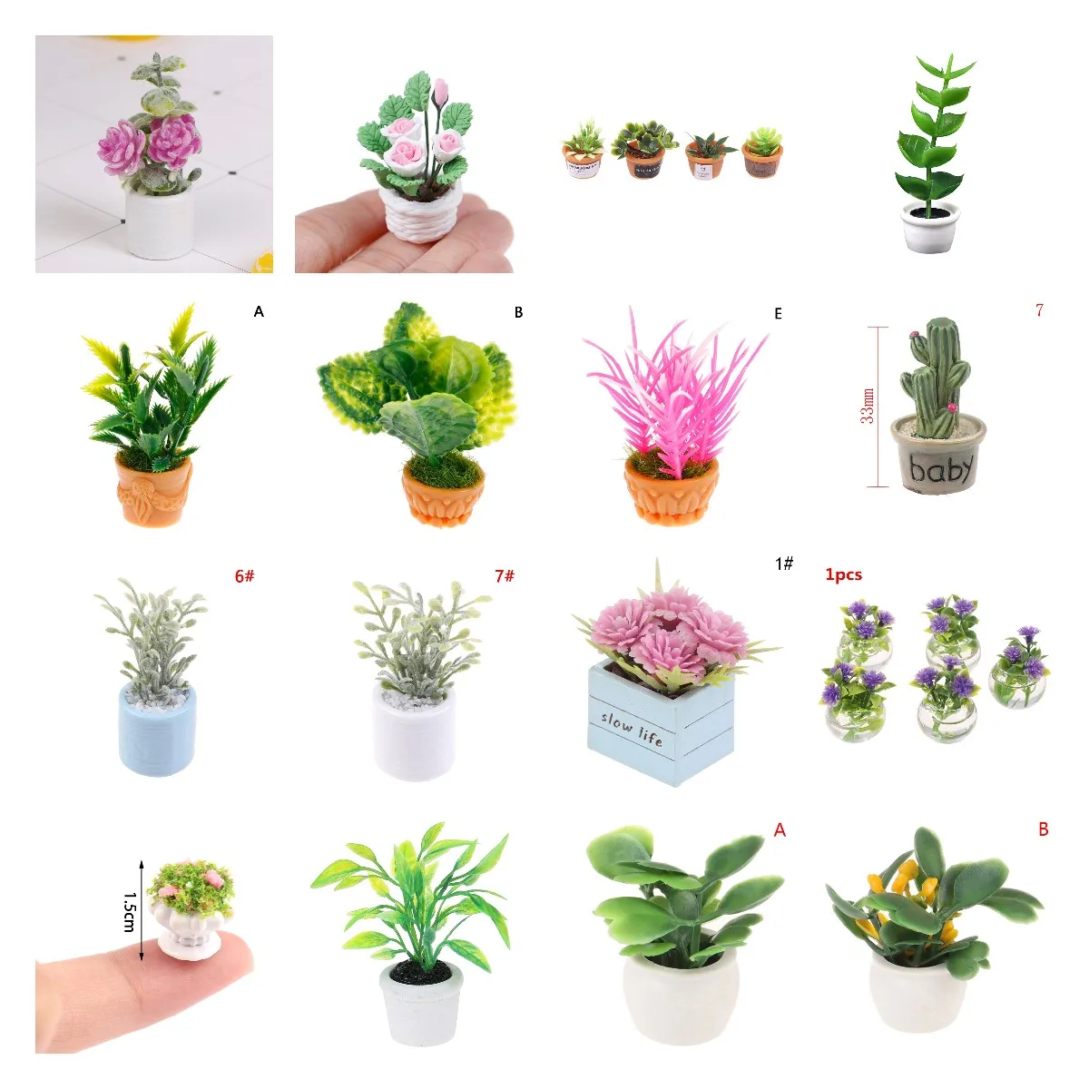 Миниатюрный домик для кукол украшение дома в горшке с имитацией зеленых растений