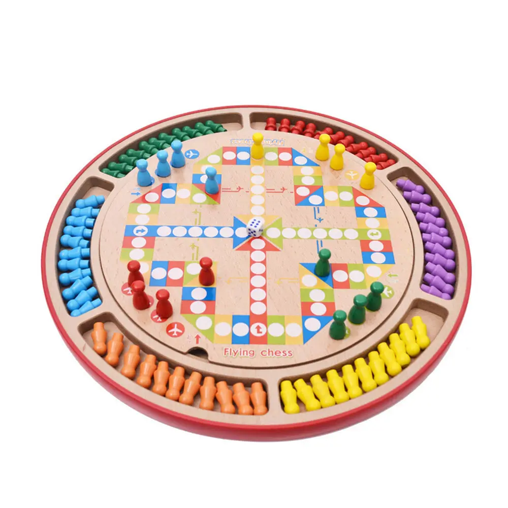 

Eighteen-In-One Chessboard Set Portable Wooden Parent-Child Board Game Flying Chess Family Party Game Gifts