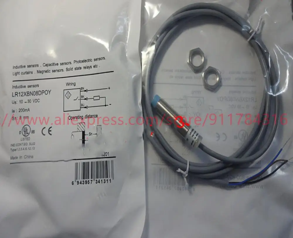 Новый высококачественный Индуктивный бесконтактный переключатель LR12XBN08DPOY LR12XBN08DNOY LR08BN04DNOY, 4 шт.