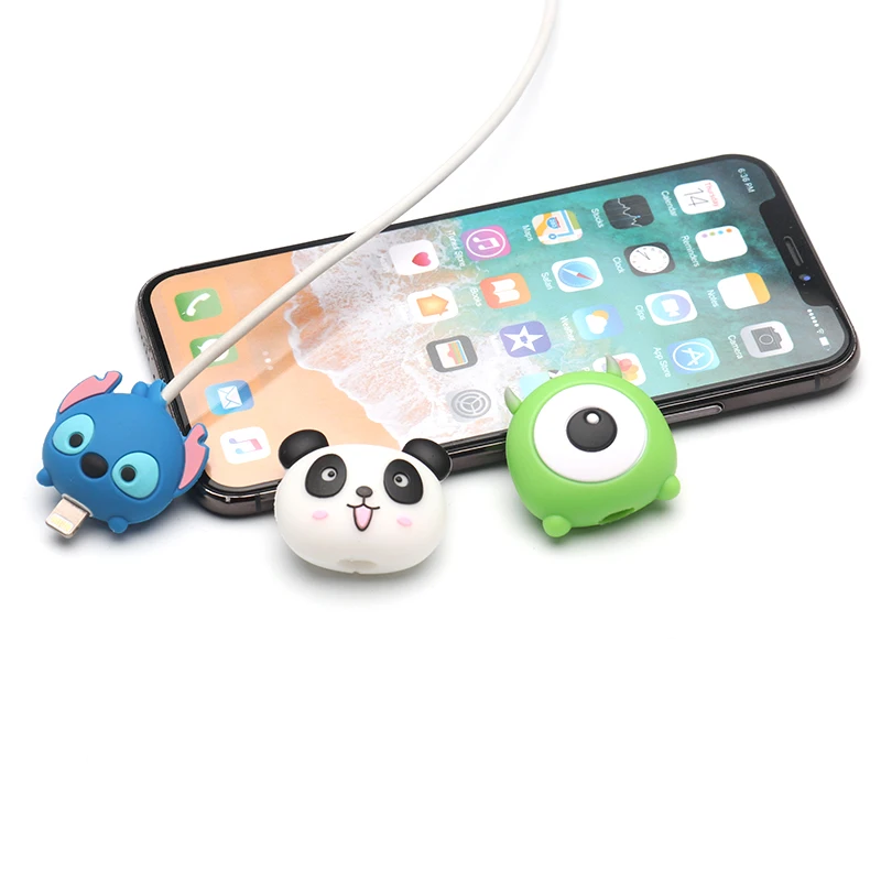 Милый мультфильм animel кабель протектор для iphone usb кабель chompers держатель зарядное устройство провода Органайзер аксессуары для телефонов Прямая поставка