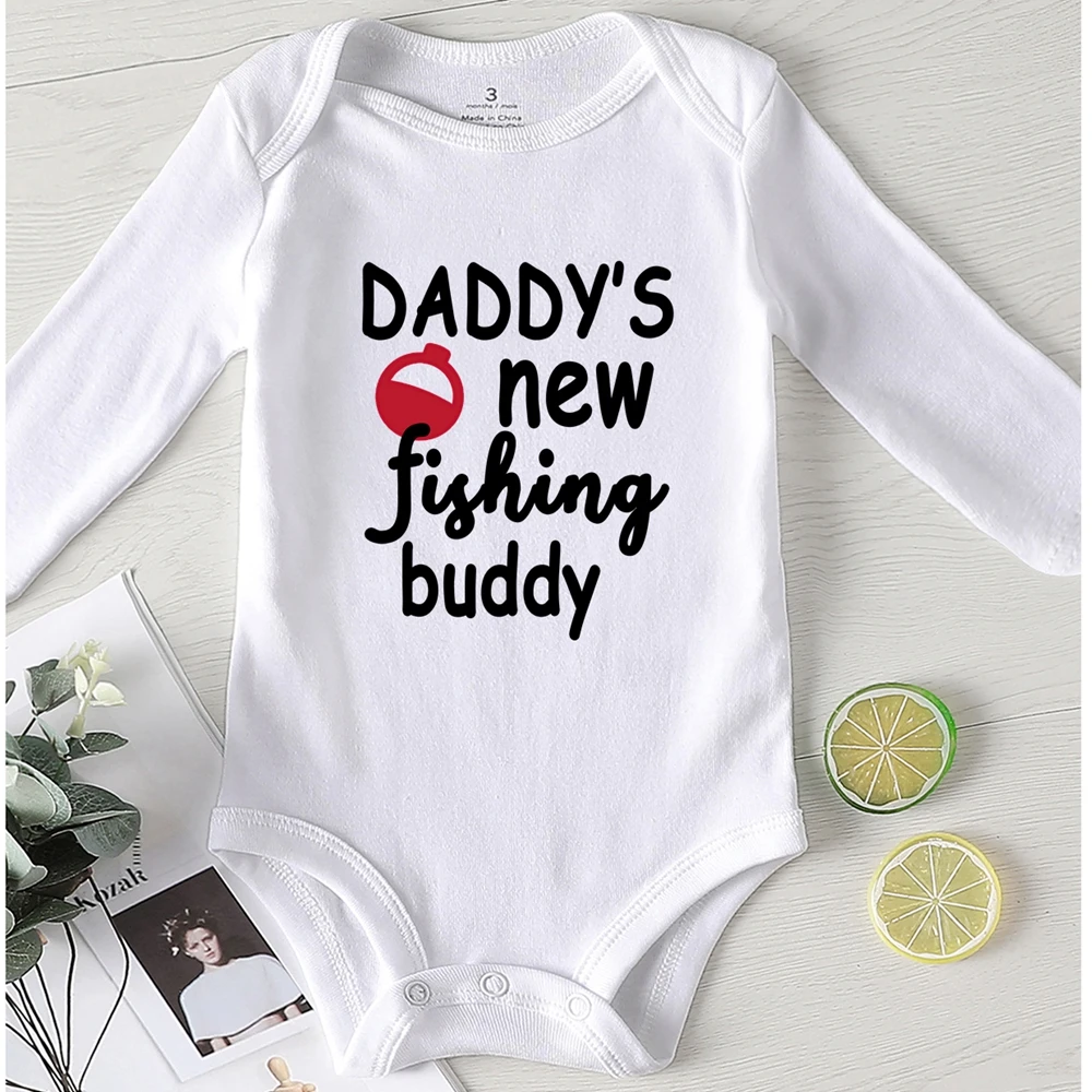 Одежда для новорожденных с принтом папа осеннее боди маленьких девочек детские