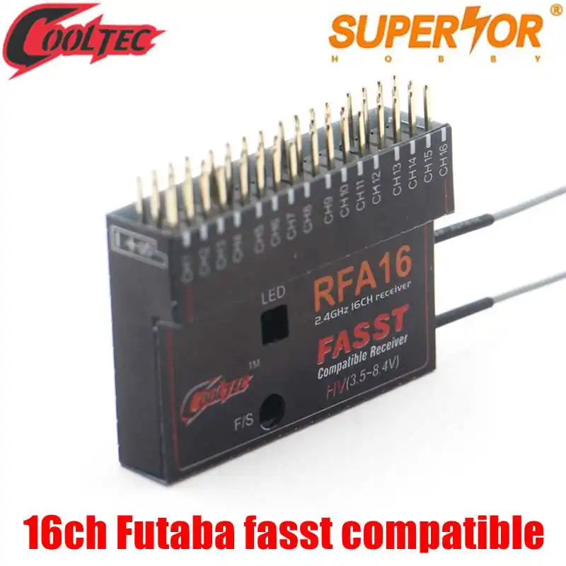 Cooltech RFA16 16ch Futaba fasst совместимый приемник для 6EX 7C 8FG 10CG 12FG 14MZ 14SG 18MZ