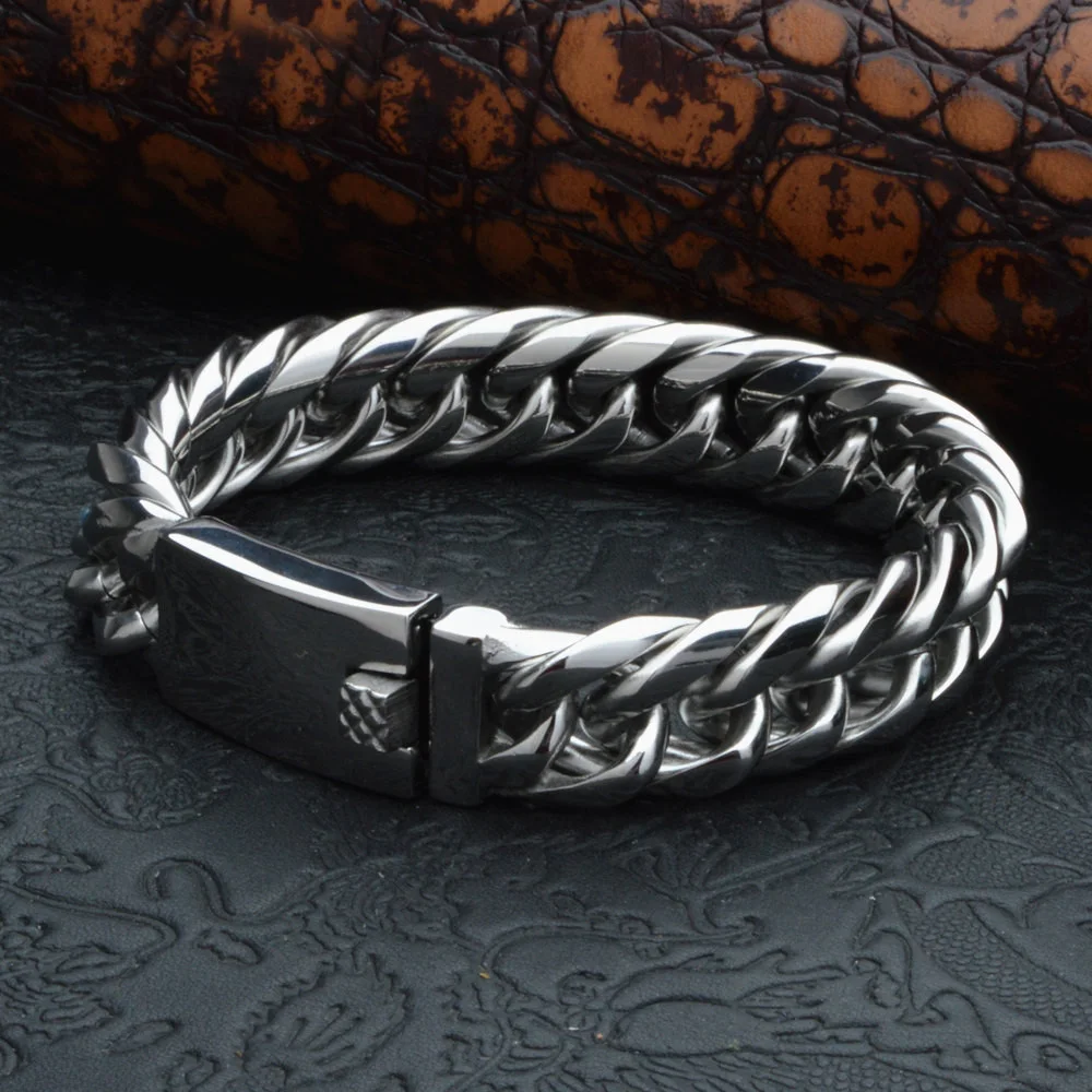 Мужской браслет из нержавеющей стали 19 мм|Цепочки и браслеты| |