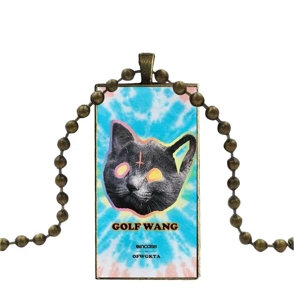 Ofwgkta Odd Future Of Golf Wang для девочек стеклянное колье с кабошоном прямоугольное
