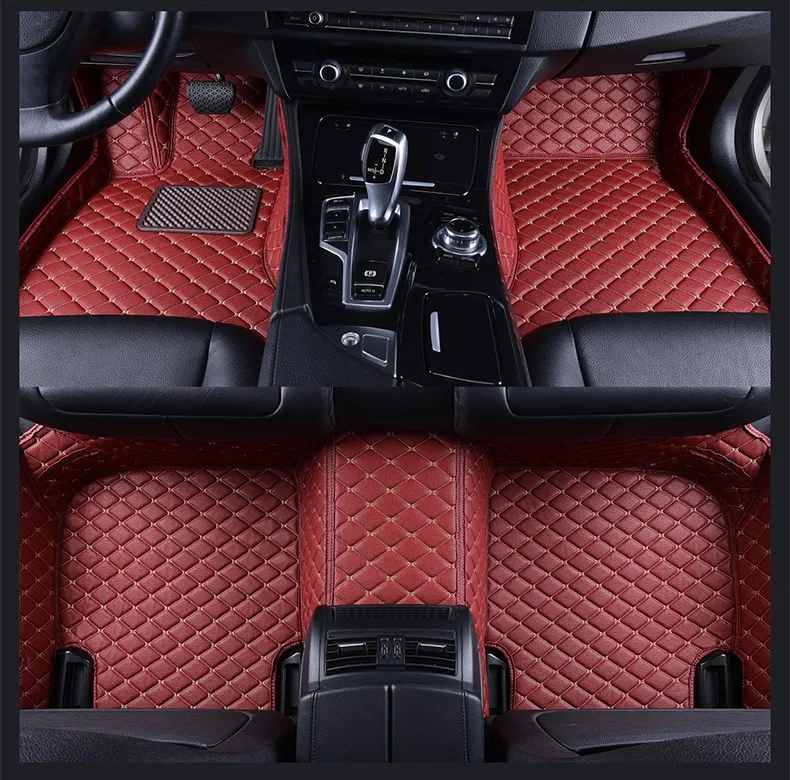 Wine RED SJ всепогодные пользовательские подходят автомобильные коврики передние и задние FloorLiner Стайлинг автозапчасти коврик для Ford aurus 18 - Название цвета: Wine RED