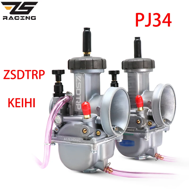 Универсальный Топливный карбюратор ZS Racing Keihin PJ34 34 мм Flachschieber Vergaser для 2-тактных