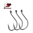 Рыболовные крючки ESFISHING, крючки из высокоуглеродистой стали, 20 шт., 10, 20, 30, 40, высокопрочные крючки с одним ушком для мягкой приманки