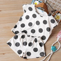 baby summer clothes polka dot printed clothing short sleeve round neck top shorts two sets children clothes girl