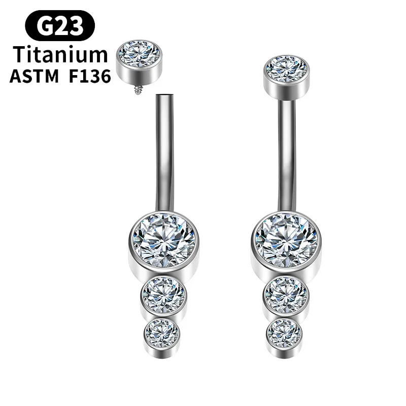 F136 пирсинг с титановым кристаллом Септум мужские женские Череп пупок модное