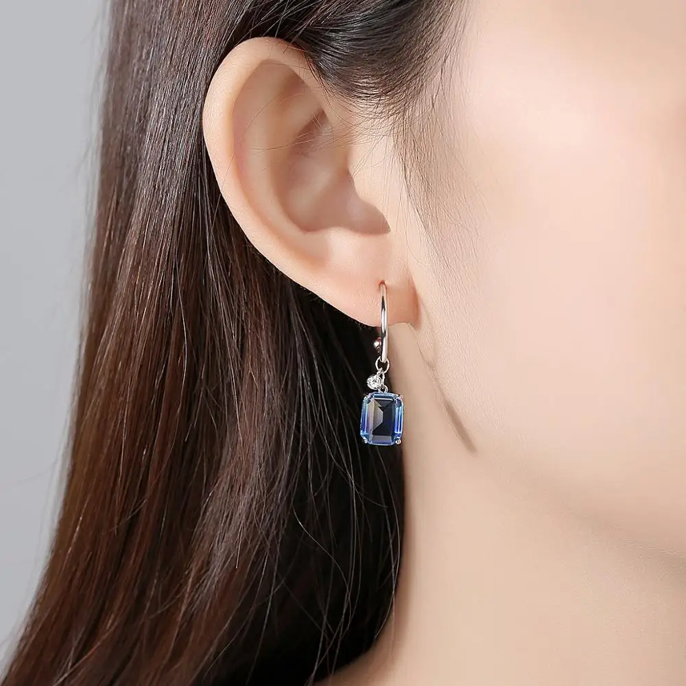 Модные яркие серьги гвоздики из циркония высокого качества с круглым кольцом