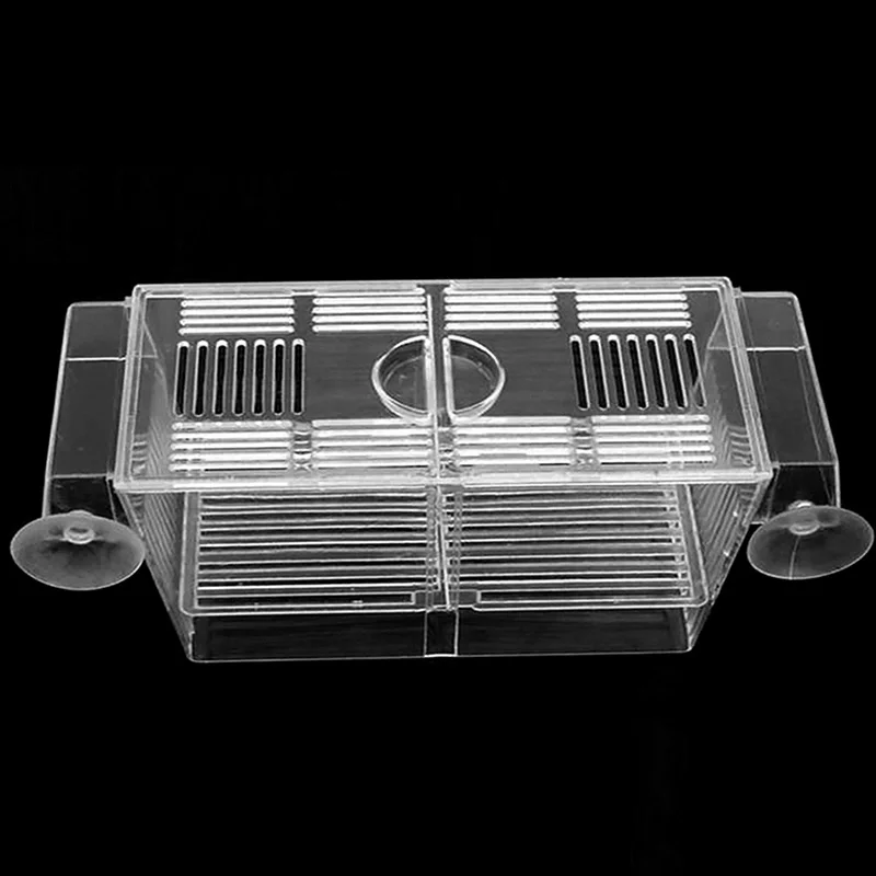 

New Aquarium Pet Fish Tank Guppy Double Breeding Breeder Rearing Box Hatchery S/L