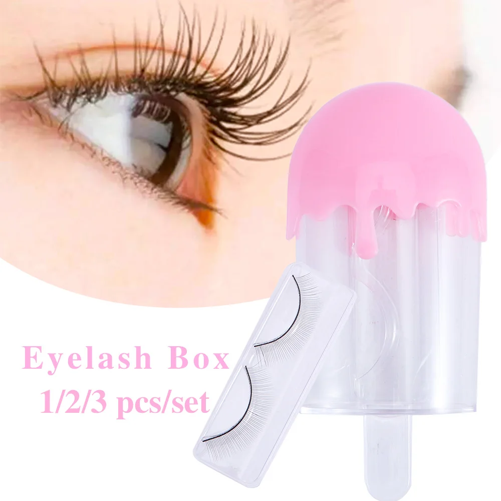 Пластиковый портативный контейнер для хранения накладных ресниц милых в виде