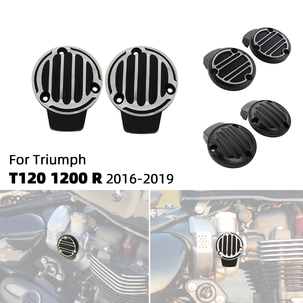 

Ribbed Throttle Body Covers Kit For Triumph Bonneville Bobber Black T120 Speedmaster Thruxton 1200 R 2016-2019 18 Throttle Cover