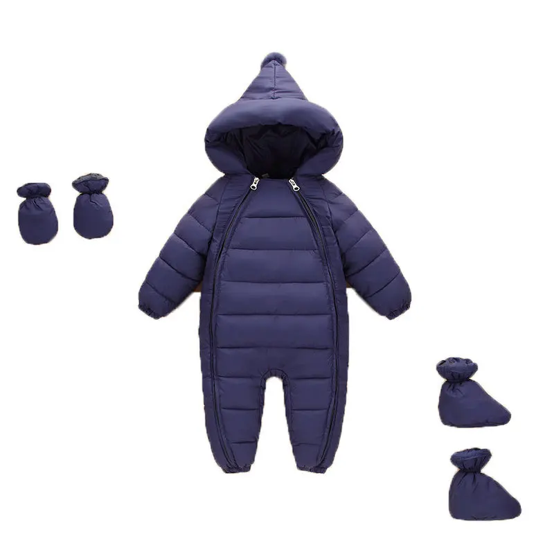 3 шт./лот/партия зимняя плотные Комбинезоны Одежда для новорожденных пуховик