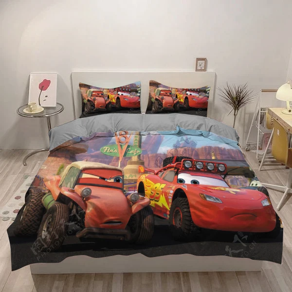 

2/3pcs Simple Cartoons Car Bedding Set High Quality Child Excavator Crane Duvet Cover Comforter Twin Single Full Queen King Size