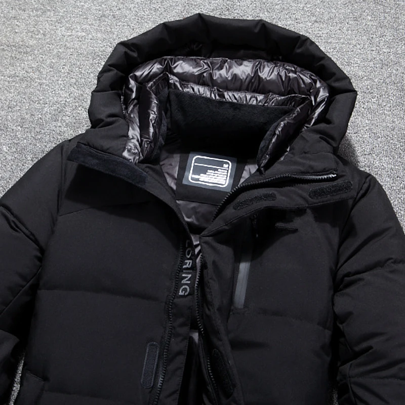 Мужская куртка пуховик на белом утином пуху 2019 зимняя Толстая теплая длинная