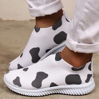 summer womens mesh sneakers animal print wedge sport flats casual fashion slip on breathable female sport sneakers shoes